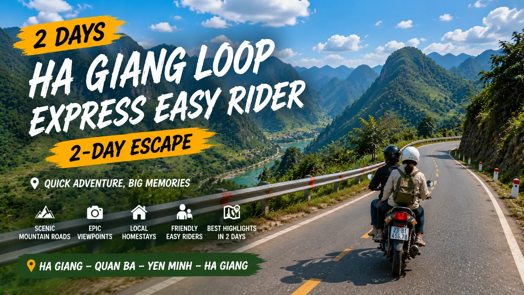 Ha Giang Loop Express Easy Rider — 2-Day Escape